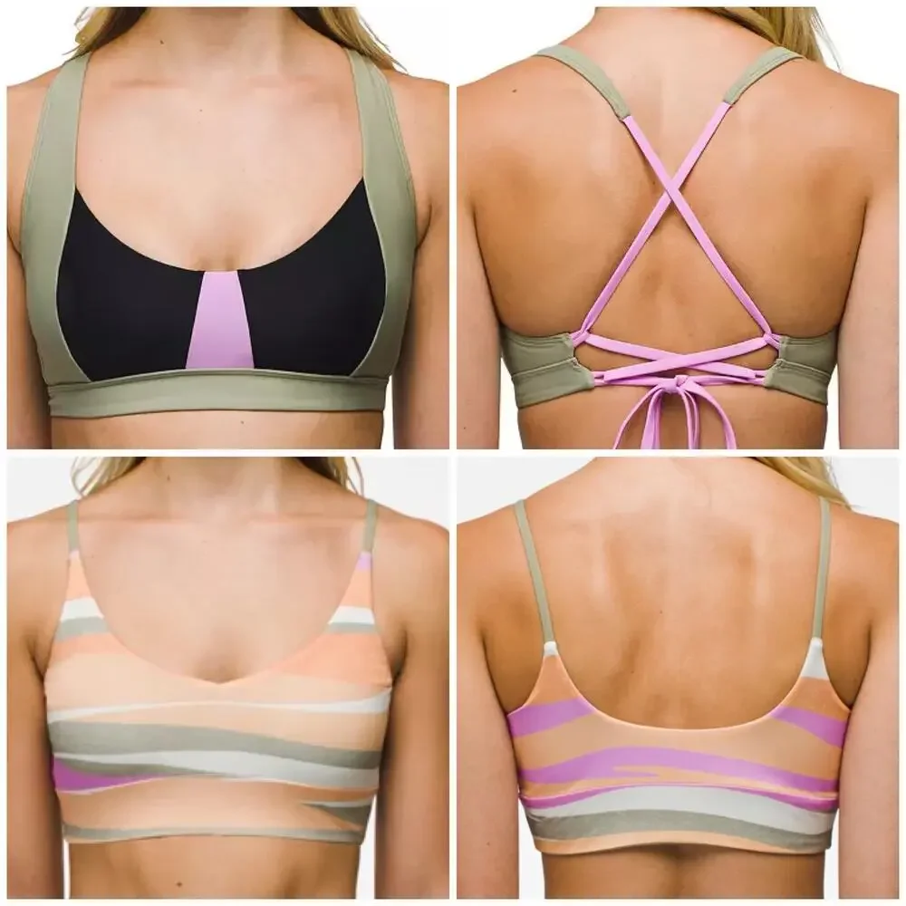 Prana Tulum & Willow Falls Reversible Top XL Black Color Block Waves Swim Set